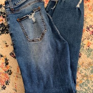 Classic Blue Distressed Women Jeans